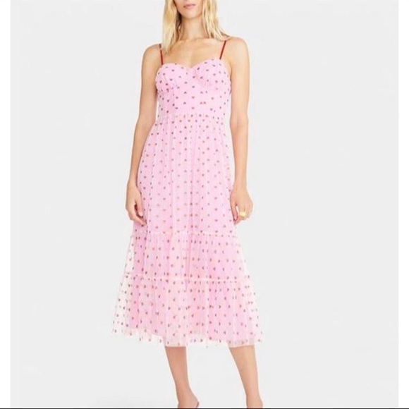 Betsey Johnson Dresses & Skirts - Betsey Johnson Pink Heart Midi Dress